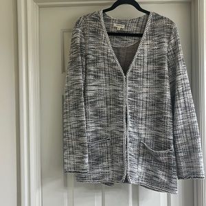 REDUCED PRICE  Max Studio  jacket, black and white nubby fabric, sz XL